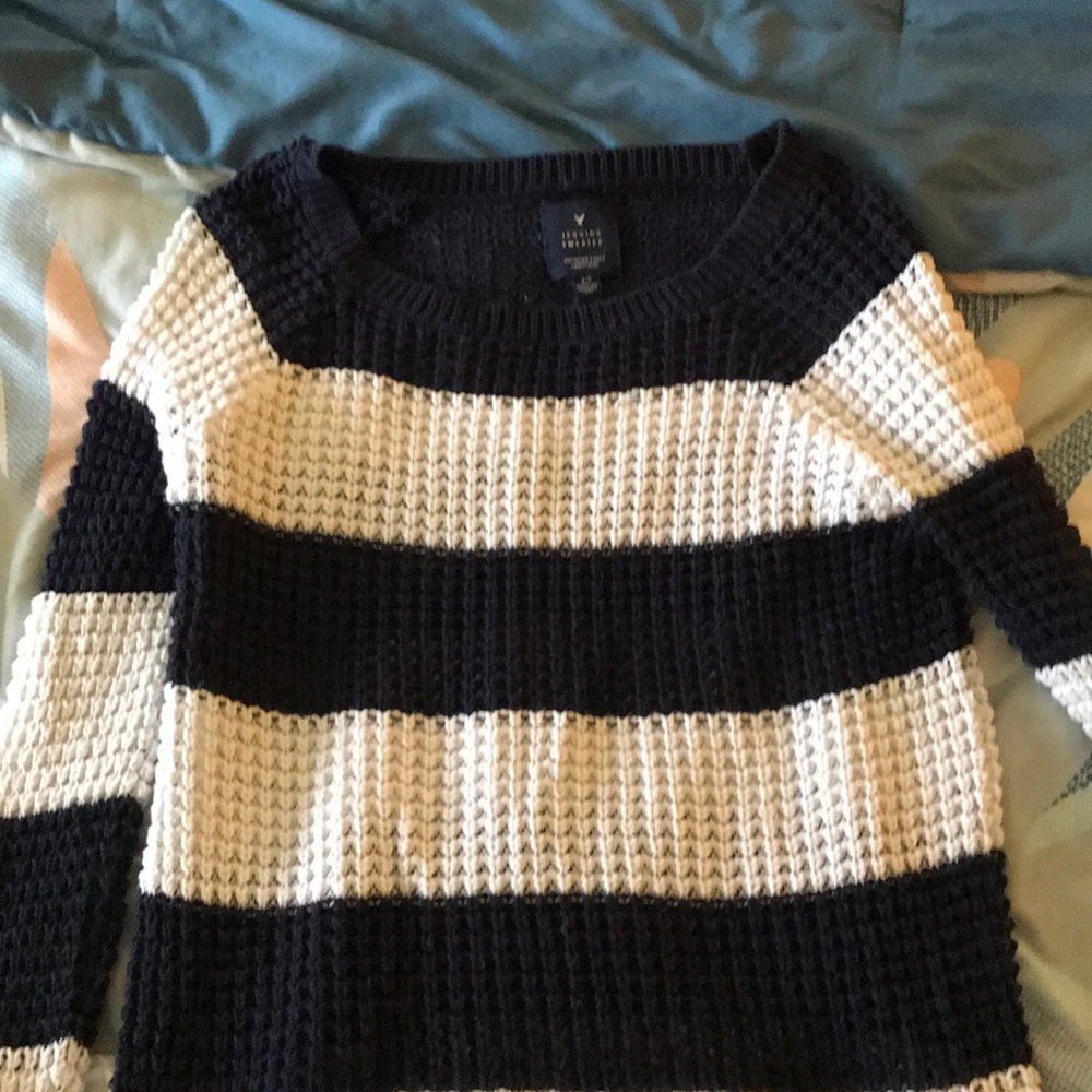 Navy and White Jegging Sweater